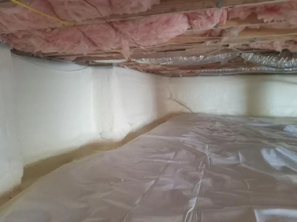 Crawl space encapsulation with closed-cell spray foam for Attic Insulation in Pineville